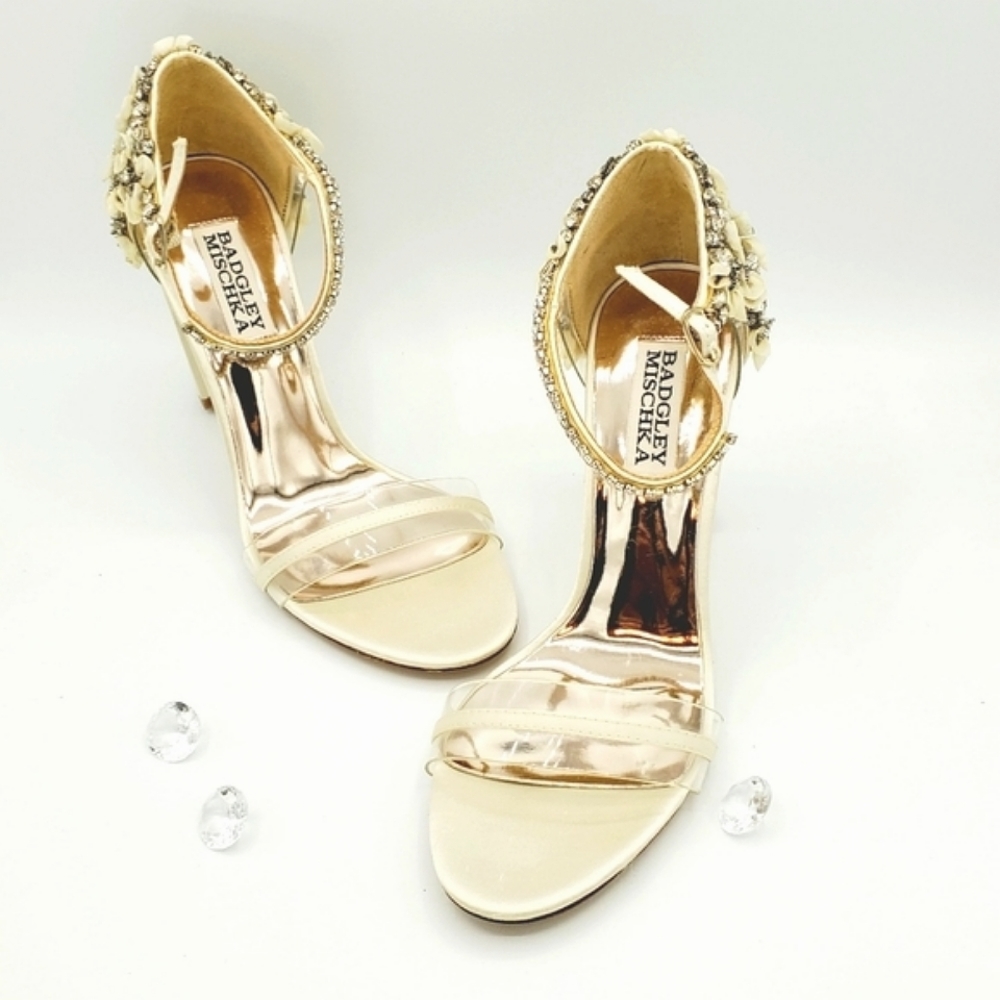 Badgley Mischka Fernanda Ivory heels NWOB - Picture 3 of 11